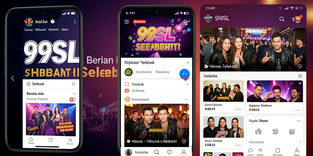 Antarmuka pengguna 99SL menampilkan berita hiburan terkini dan menarik.