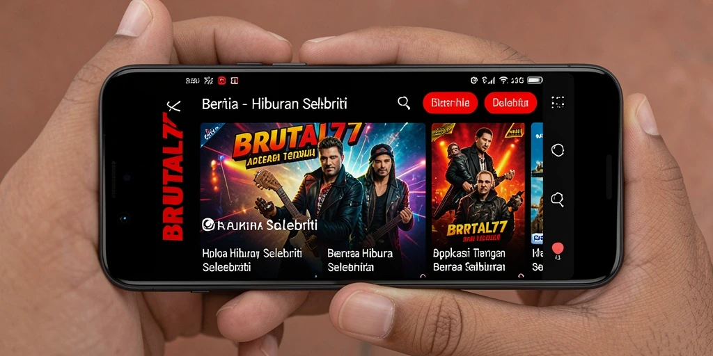 Antarmuka modern dan intuitif BRUTAL77 untuk berita hiburan selebriti.
