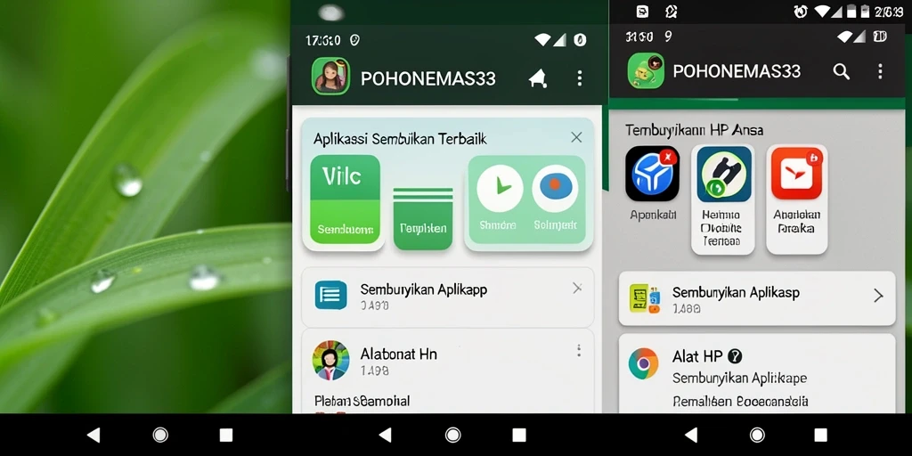 Tampilan antarmuka POHONEMAS33 saat menyembunyikan aplikasi.