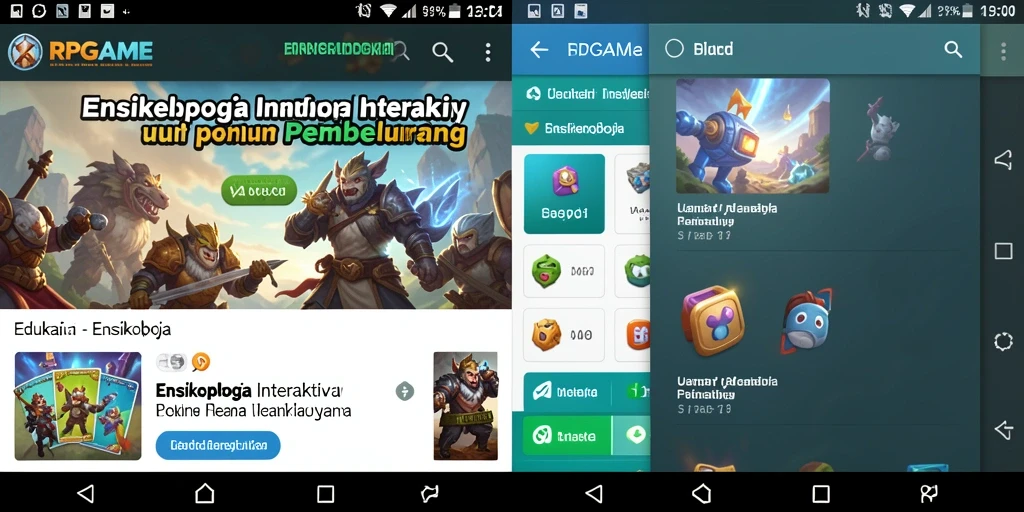 Antarmuka RPGAME yang interaktif dan informatif.